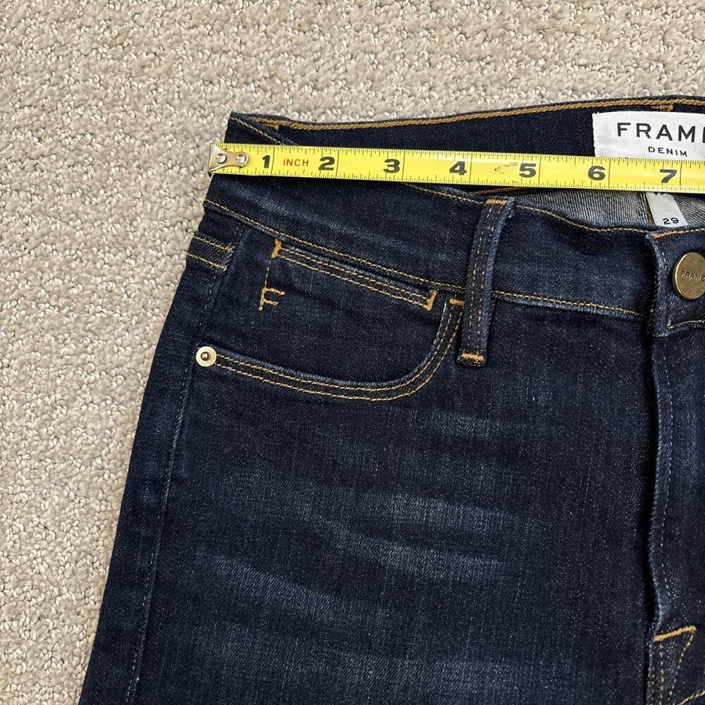 Frame Le High Flare High-rise Flared Jeans Women’s Size 29/30 Blue Dark Wash - Picture 5 of 9